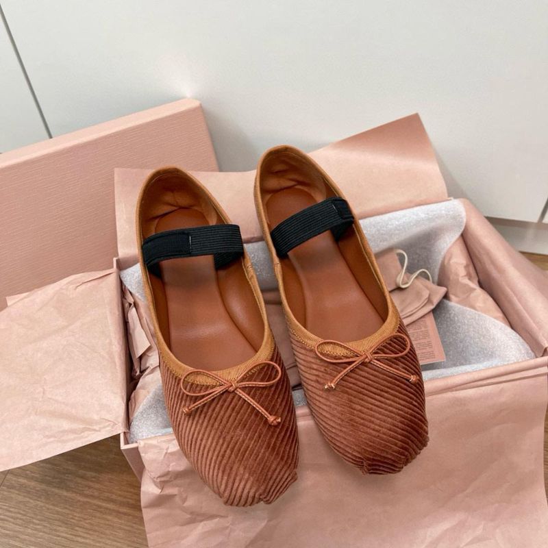 【 Migua 】 Niche Wind Light Core Velvet Ballet With Flat French Soft Bottom Single Butterfly Knot Shoes_voghion.com