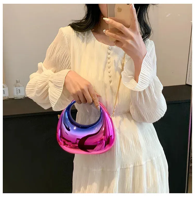 2025 Pochette da sera in acrilico trasparente da donna, borsa a tracolla alla moda, mezzaluna, borse da sposa, festa, tote, da donna 250614l_voghion.com