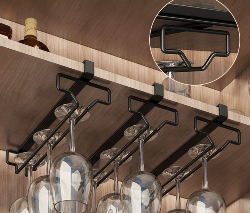 Armoire à vin inversée sans perçage, étagère de rangement en verre haut de gamme, luminaire suspendu pour la maison, pièce décorative de luxe_voghion.com