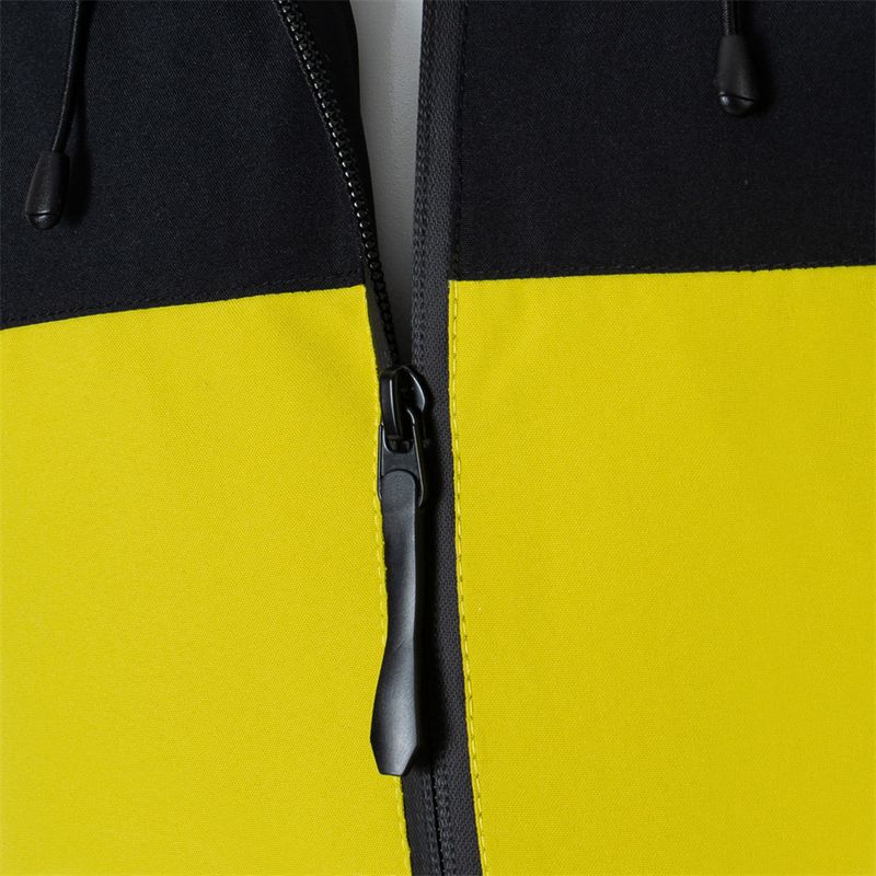 Giacca a vento con cappuccio, morbida e spessa, da uomo, elegante, con motivo color block, per le tendenze della moda autunnale e invernale_voghion.com