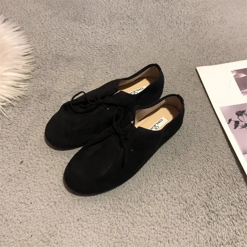 Scarpe da donna semplici, classiche, casual, britanniche, con tacco basso e plateau, comode e rilassanti, Ddmysaturn_voghion.com