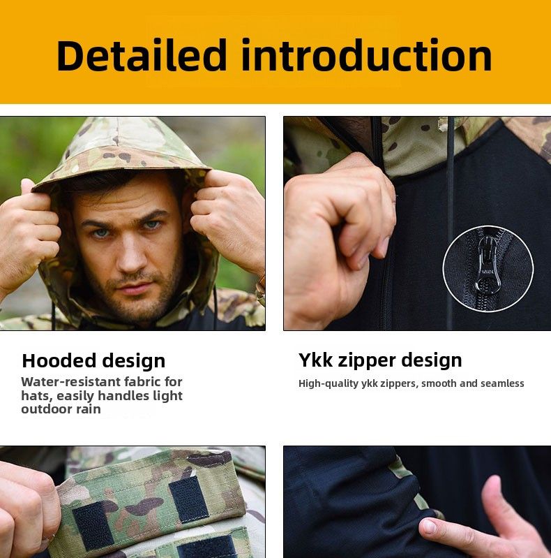 Hanye Outdoor New Dragon Armor Set Frog Tuta da combattimento a maniche lunghe da uomo, mimetica, tattica_voghion.com