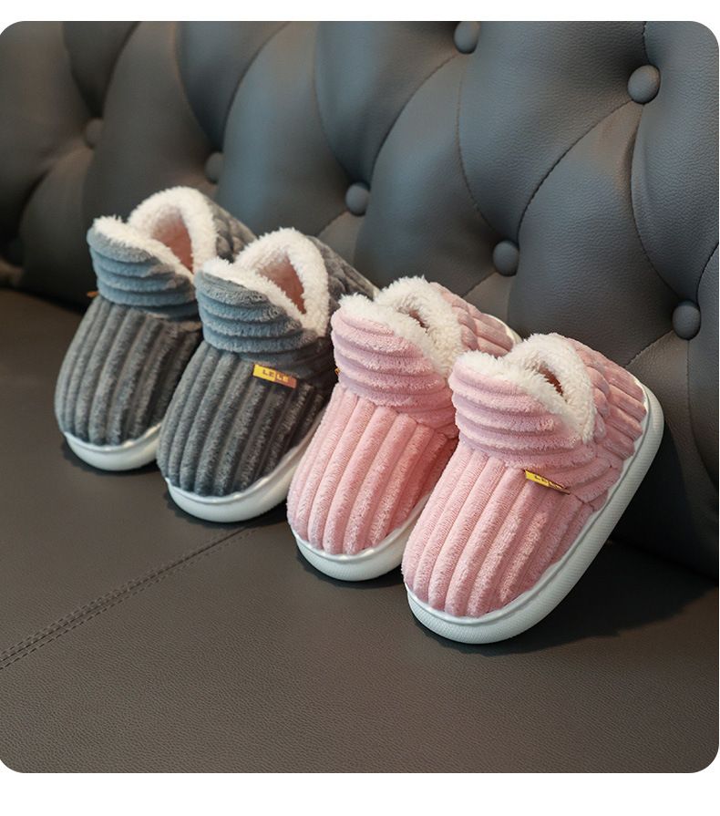 Pantofole invernali per bambini con fodera in pelliccia, suola antiscivolo, comode pantofole da casa per bambini e bambine (diversi colori e taglie)_voghion.com