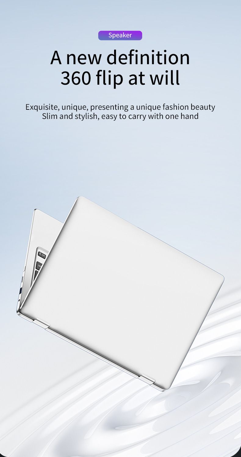 1.6" 360° Rotatable Touchscreen Laptop - Intel Celeron N4020, Foldable 2-in-1 Notebook, Ultra-Thin & Lightweight, Windows 7, Long Battery Life_voghion.com
