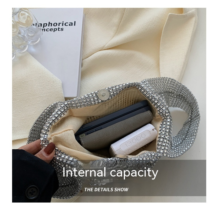 Borsa da polso trendy e minimalista di vendita calda, borsa piccola da donna con nuovo temperamento primaverile, borsa a secchiello per la spesa in tinta unita_voghion.com