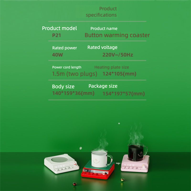 Intelligente constante onderzetter met instelbare temperatuur, elektrische verwarming, bekerwarmer, isolatiebasis, warme melk voor in de slaapzaal_voghion.com