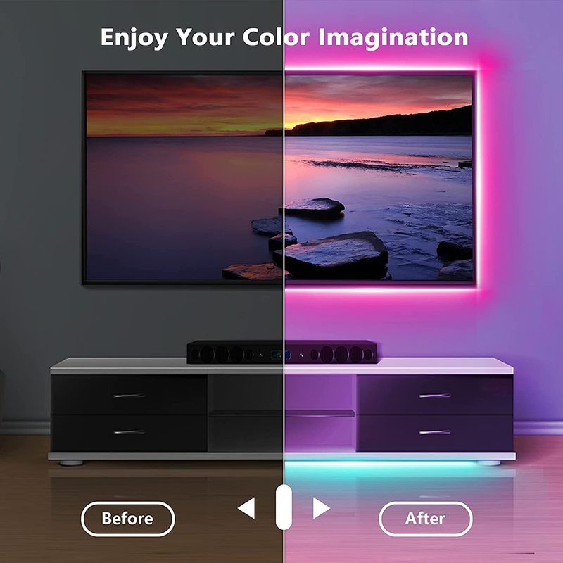 Juosta Bluetooth USB LED juostelė 5050 SMD 5V USB RGB lemputės Lanksti LED lempa juosta RGB lipni televizoriaus stalinio kompiuterio diodas_voghion.com