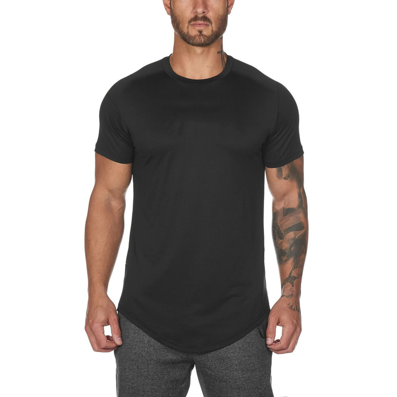 Muscle Brother Round Neck Sports Fitness T-shirt For Men's Breathable Sweatwicking Training Casual Solid Short Sleeves_voghion.com