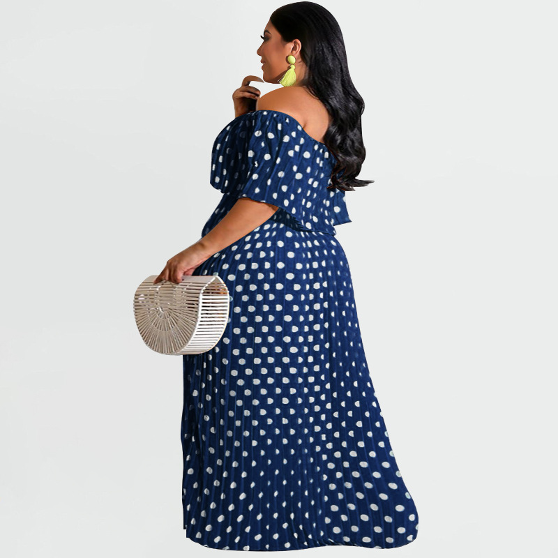 Summer New Dot Print Fashion Casual Abiti taglie forti_voghion.com