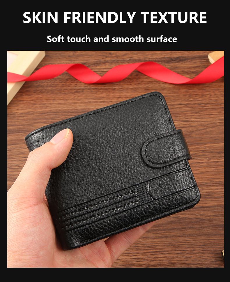 Men's Wallet Card Cases Pu Leather Short Zipper Buckle Wallet Wallet Coin Wallet_voghion.com