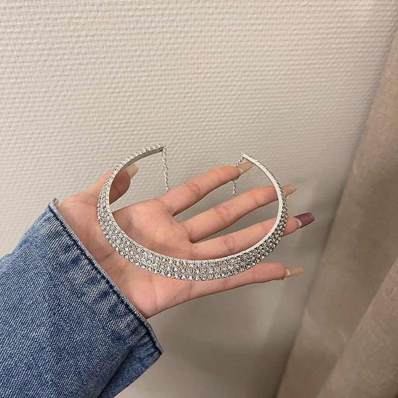 τσόκερ πολυστρωματική αλυσίδα κλείδας Bling προσωπικότητα μόδας υπερβολικό τσόκερ για γυναικεία αξεσουάρ_voghion.com