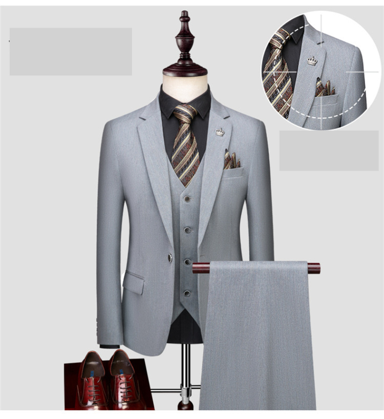 Abbigliamento maschile 2024 Nuovo abito da uomo Business Casual Professional Fit Sposo Groomsmen Matrimonio Tre pezzi Abito alla moda_voghion.com