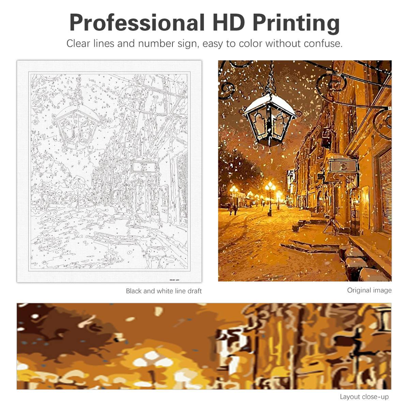 RUOPOTY Oil Paint By Numbers Kits Canvas Painting Winter Snow Castle Paint For Painting Wall Decor _voghion.com