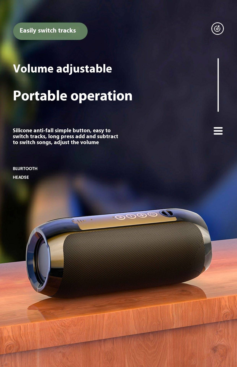 TG117 Bluetooth Speaker - Mini Wireless Speaker With Deep Bass & Hi-Fi Sound (Portable For Home & Outdoor Use)_voghion.com