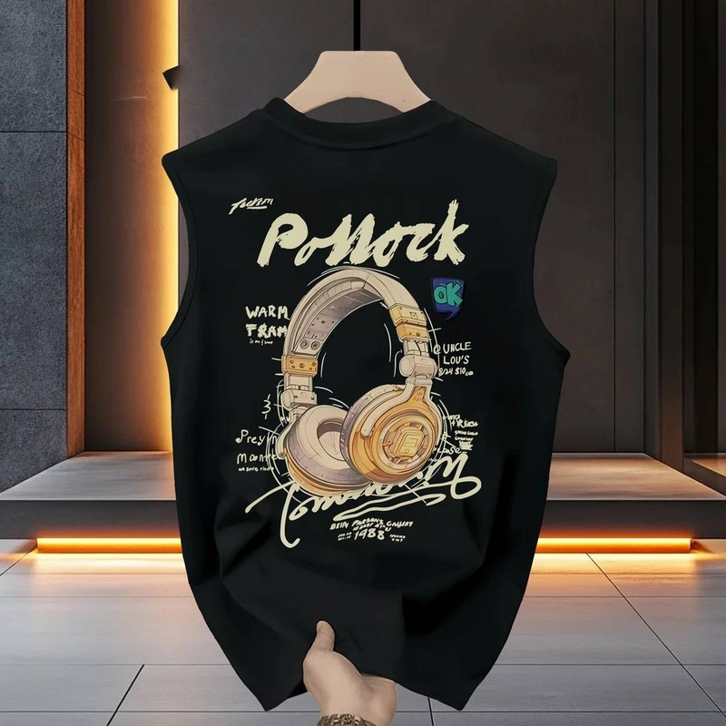 A New Round Neck Sleeveless T-shirt From A Trendy Brand For The Summer Of 2025, A Loose And Casual Men's Top_voghion.com