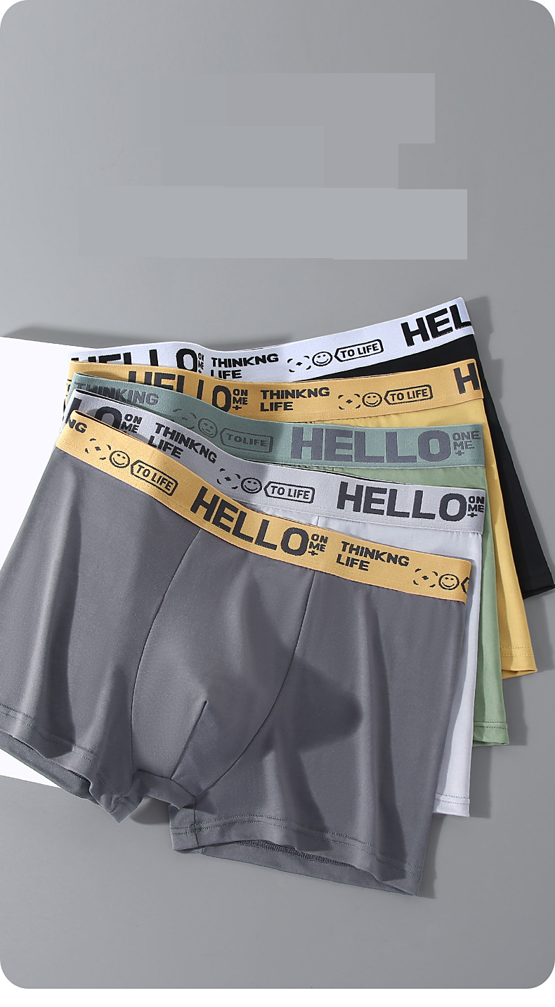 Lot de 4 boxers respirants à séchage rapide, confortables et adaptés à un usage quotidien et sportif (noir, vert, jaune, gris)_voghion.com