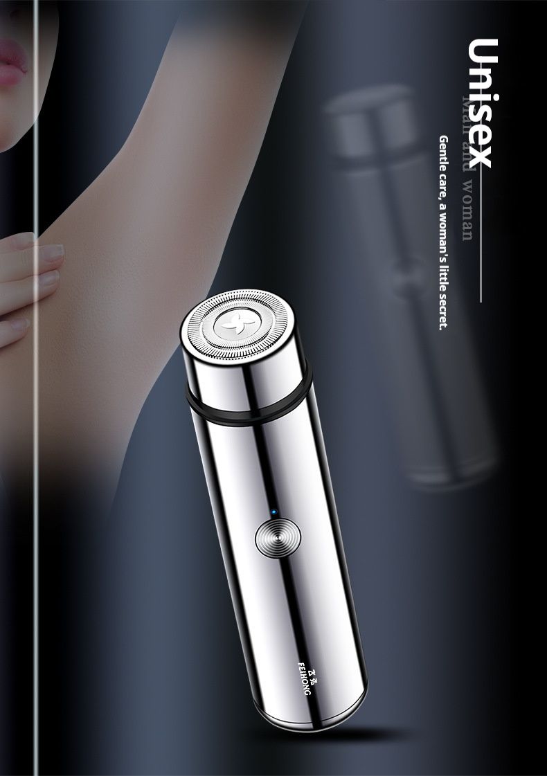 Portable Mini Electric Shaver With LED Display, USB Rechargeable, Rotating Blade For Men, Waterproof & Travel-Friendly (Army Green/Blue/Black)_voghion.com