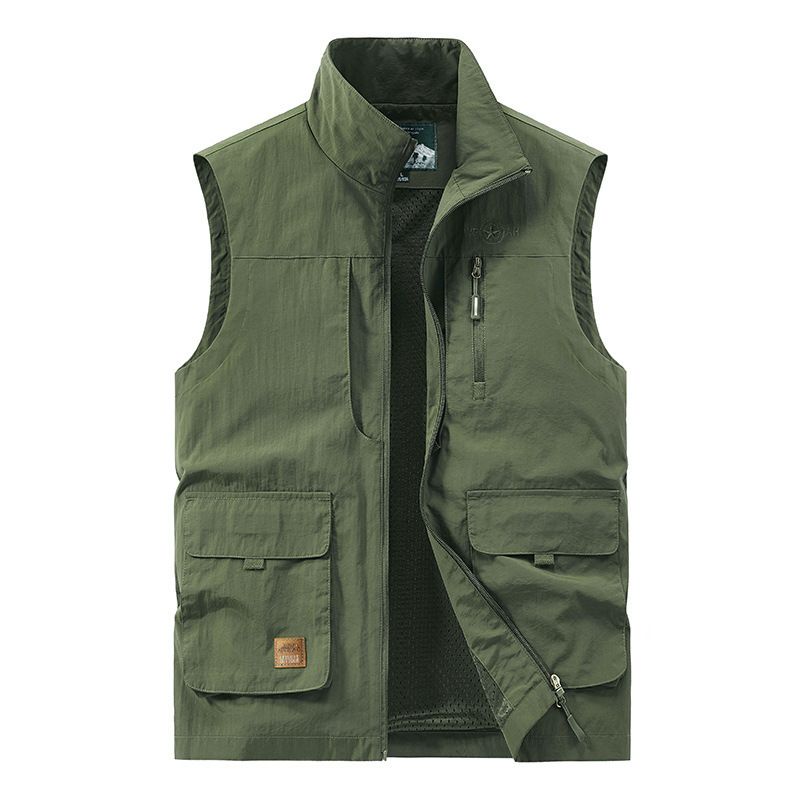 Photographer & Fishing Vest For Men – Lightweight Stand Collar Sleeveless Jacket With Multi-Pockets (Up To 5XL, 5 Colors)_voghion.com
