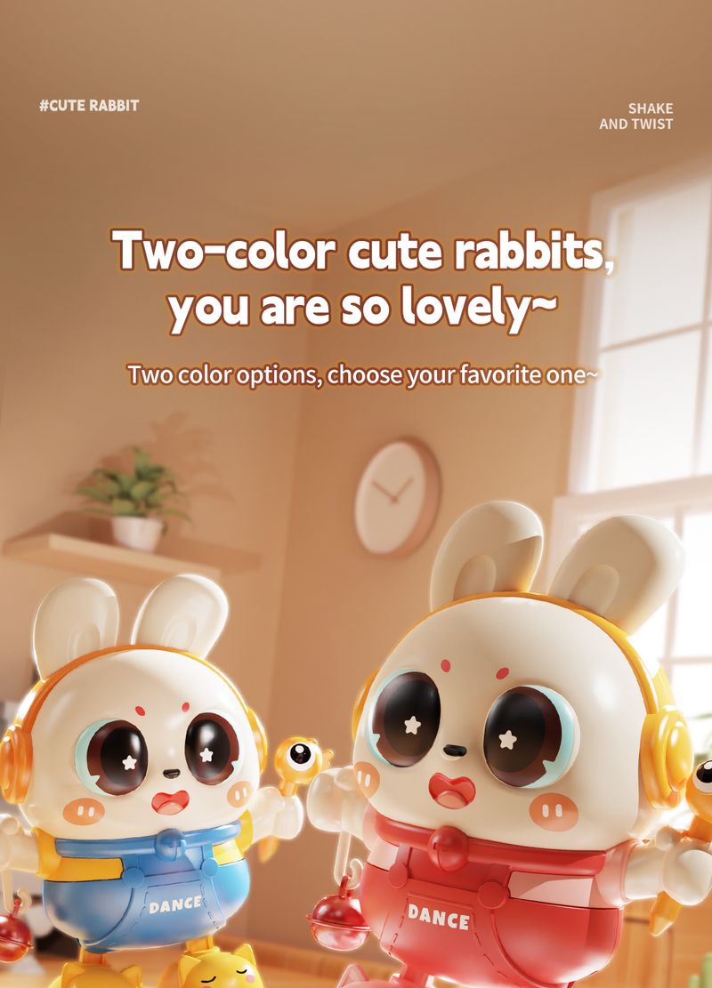 2025 Giocattoli Montessori per bambini, carini, cantanti e danzanti, a forma di coniglio elettrico, per neonati da 0 a 3 anni, giocattoli educativi per gattonare_voghion.com