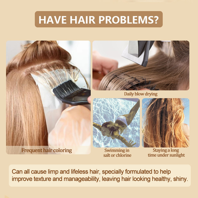 Mascarillas de queratina para el cabello dañado tratamiento mágico rizado suave y liso brillante hidratación profunda alisar acondicionador cuidado del cuero cabelludo_voghion.com