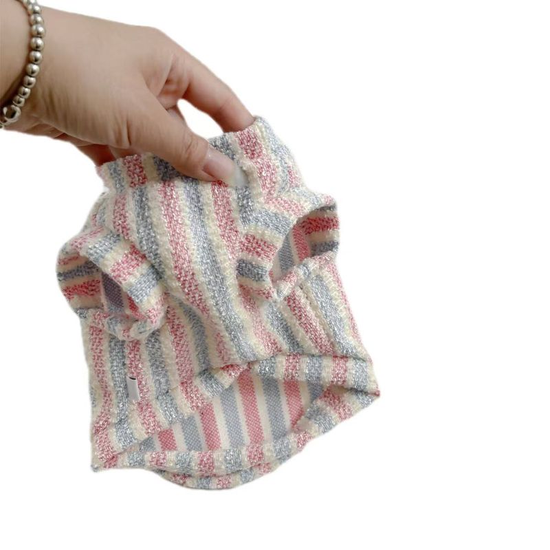 Spring And Summer New Pet Clothing Colorful Striped Dog Short Sleeve Cat Clothes Soft Skin-Friendly Breathable Cute_voghion.com