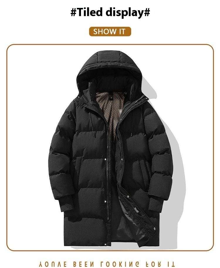 Cappotto invernale di media lunghezza per ragazzi adolescenti, giacca imbottita pesante con cappuccio e calda fodera in pile, da indossare tutti i giorni a scuola_voghion.com