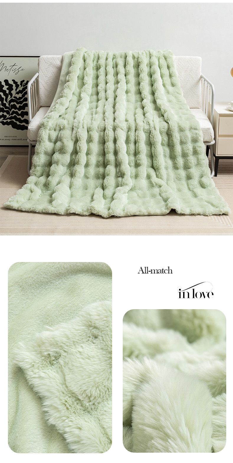 Tuscany Bubble Bunny Flanell-Decke für alle Jahreszeiten, für Nickerchen, Sofa, Korallenvlies, Freizeit, Klimaanlage_voghion.com
