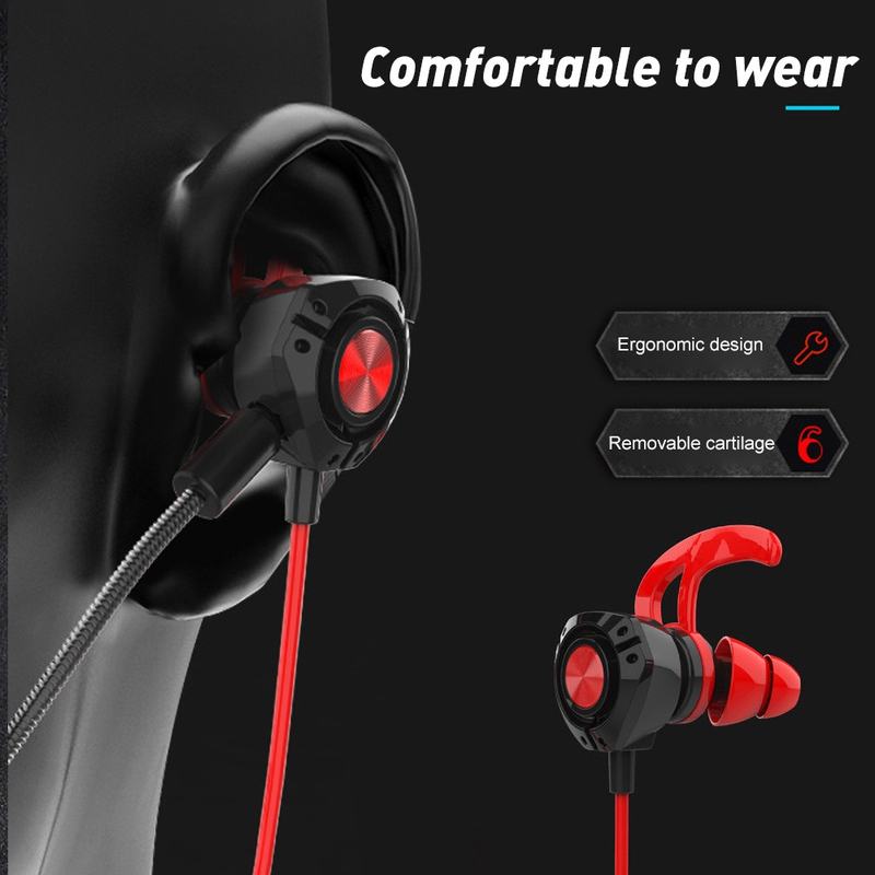 G22 Wired 3.5mm Plug In-ear Gaming Earphone Dynamic Headphone with Microphone_voghion.com