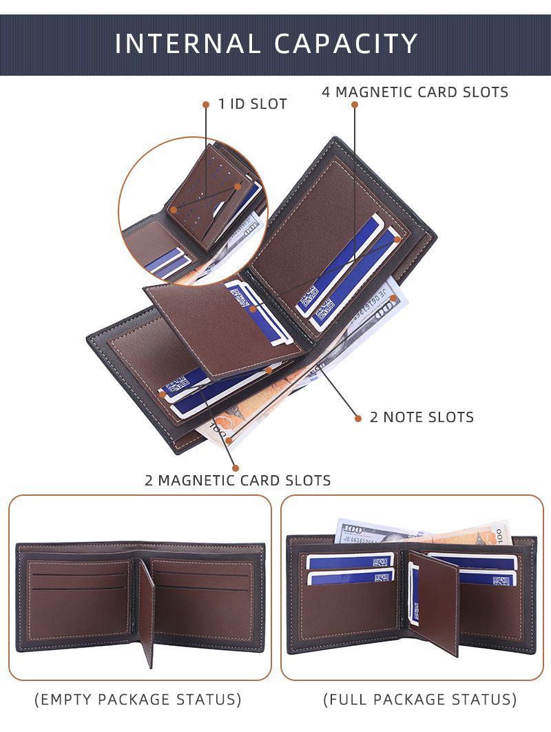 BAELLERRY nueva cartera corta para hombre horizontal con ranura para múltiples tarjetas clip abierto para billetes cartera informal al por mayor_voghion.com
