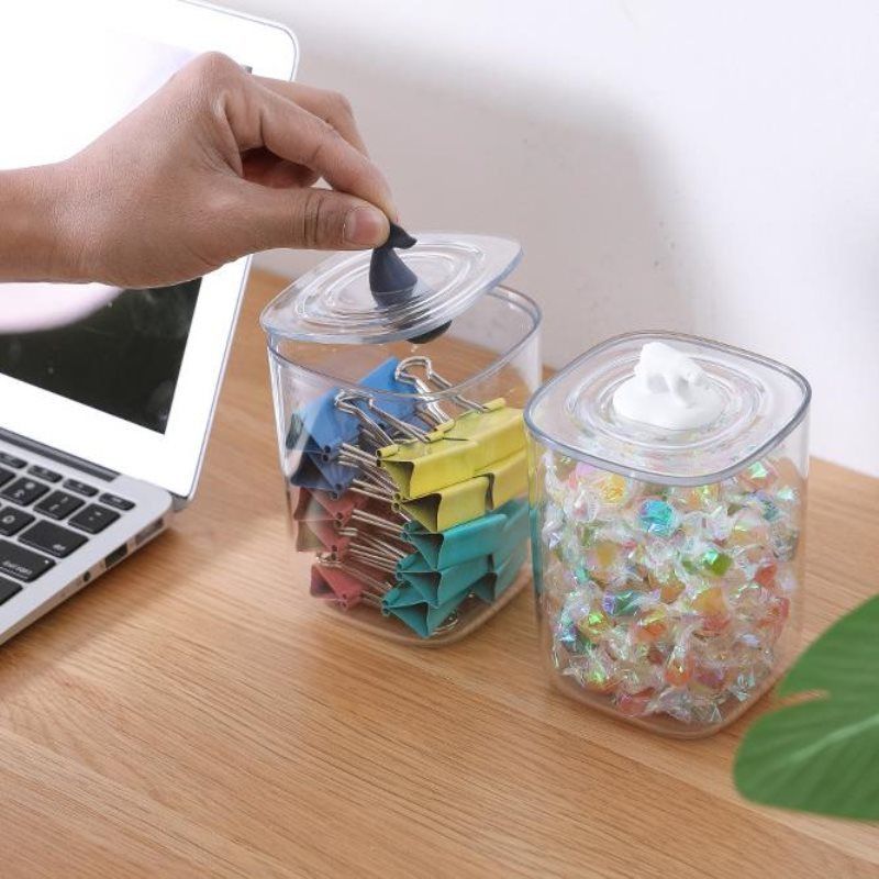 Radoša dzīvnieku kokvilnas zobu bakstāmā kastīte mājsaimniecības vienkāršā galddatora uzglabāšanas kaste caurspīdīga plastmasas zobu bakstāmā kasetne ar vāku_voghion.com