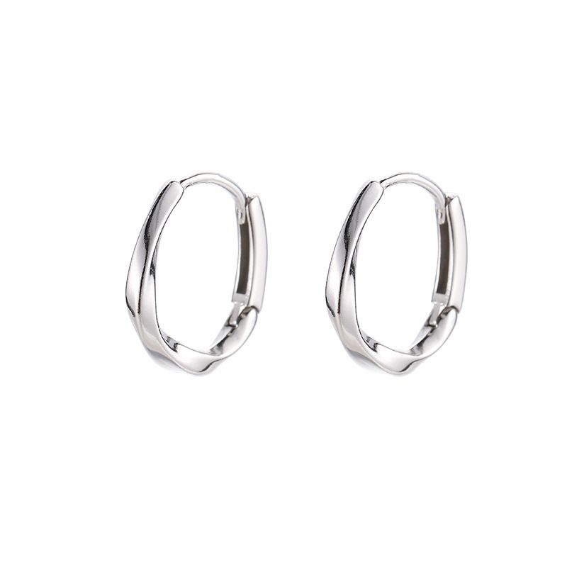 Orecchini a cerchio Mobius in argento puro, semplici e versatili, con fibbia per orecchini da donna, nuovi e semplici, dal design di nicchia._voghion.com