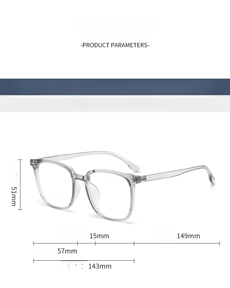 Schwarz gerahmte Brille für Männer, trendig und gutaussehend, Myopie kann mit verschreibungspflichtigen flachen Linsen kombiniert werden, blaues Licht, Anti_voghion.com