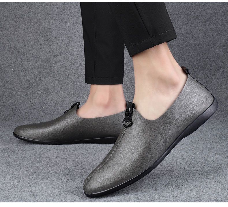 Chaussures décontractées en cuir pour hommes, chaussures Doudou pour hommes, chaussures de conduite_voghion.com