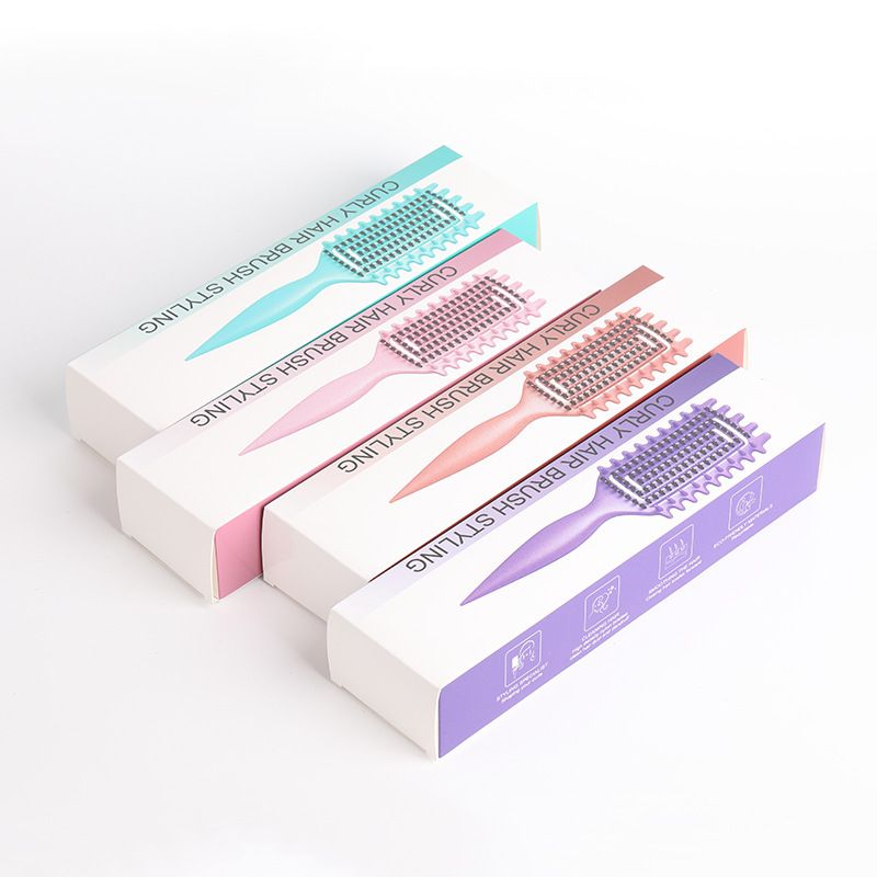 Peines Peine rebotador Rizador Definición Peinado Hogar Peine hueco Cabello rizado Seco y húmedo Peine de masaje de doble uso_voghion.com
