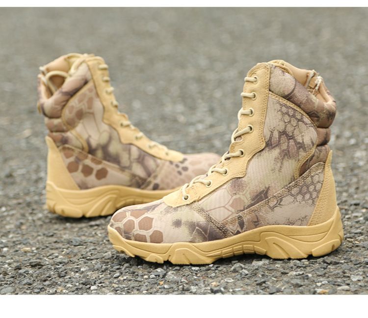 Herrenschuhe, wasserdicht, rutschfest, verschleißfest, Camouflage-Schuhe und -Stiefel, taktische Stiefel, Kampfstiefel, spezielle Wüstenstiefel, hohe Wanderstiefel für Herren_voghion.com