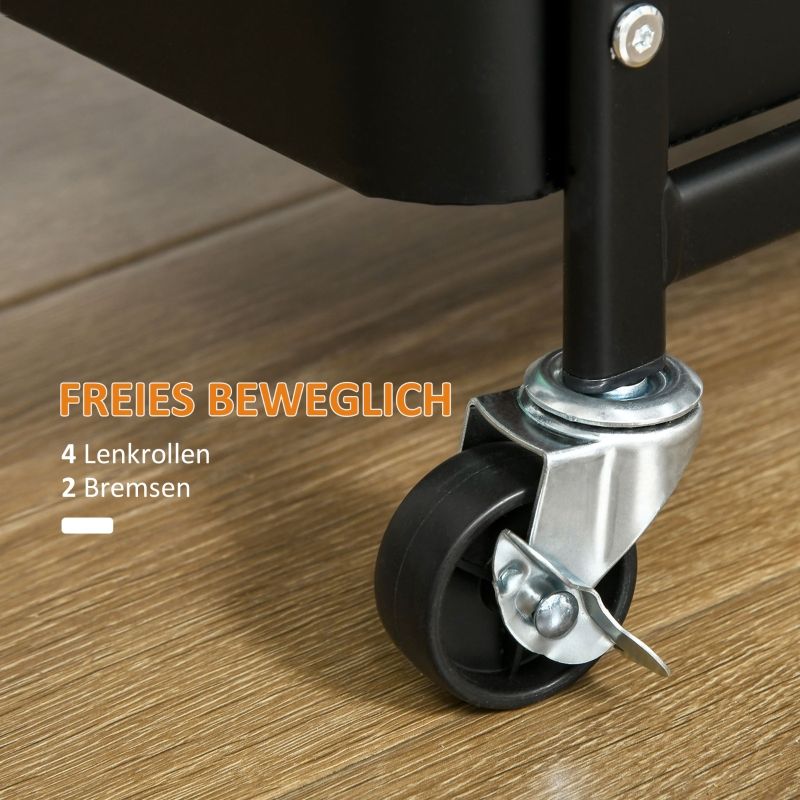 Küchentrolley Mit Lochtafel, Handtuchhalter, Aufbewahrungskörbe, Nero_voghion.com