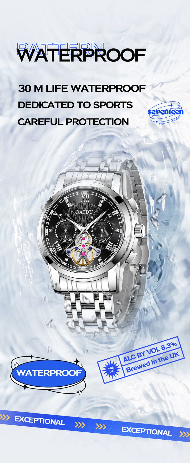 Relógio Masculino - Relógio de Quartzo Empresarial Moderno com Pulseira de Aço Inoxidável, à Prova D'água e Luminoso, Mostrador Redondo de 40mm_voghion.com