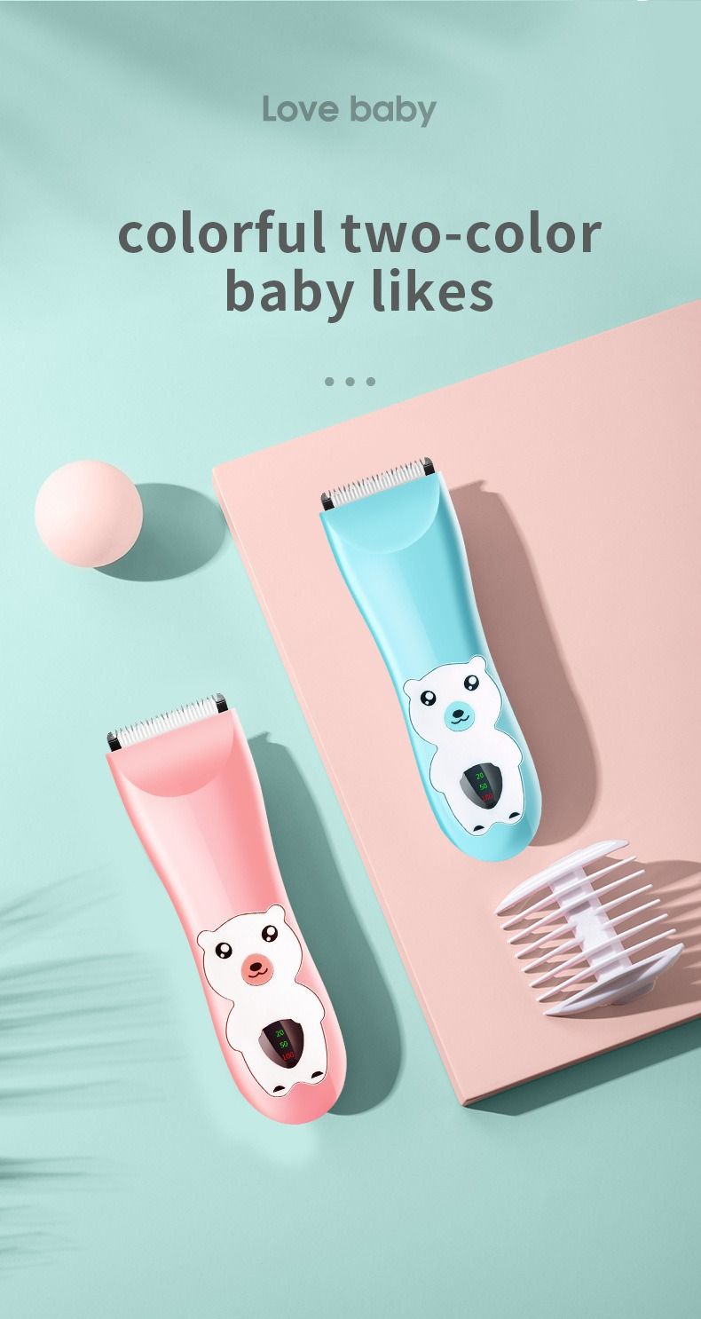 Baby Hair Clipper Rechargeable – Ultra-Quiet Kids Hair Trimmer With 3 Guard Combs, Cordless & Waterproof For Infants/Toddlers, Painless Rounded Blades_voghion.com