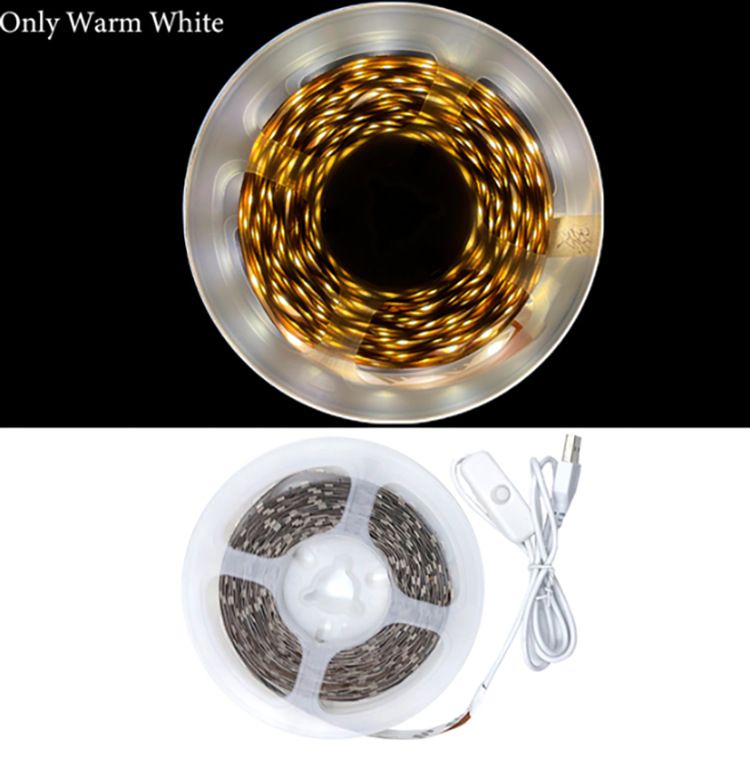 5V USB LED Strip Light 60 LEDs/m, 3528 SMD, Warm White/Cool White/Red/Green/Blue, Flexible Cabinet Closet Lighting, Remote Control, DIY Cuttable_voghion.com