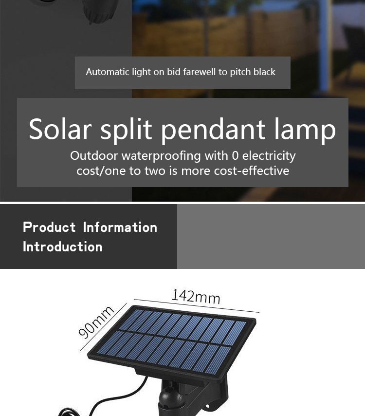 Lampa wisząca LED zasilana energią słoneczną do użytku wewnątrz i na zewnątrz, z pilotem, wodoodporna i z czujnikiem zmierzchu i świtu, regulowana jasność do ogrodu i na kemping_voghion.com