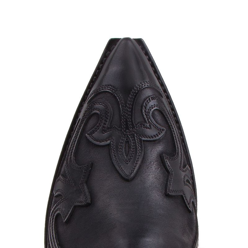 Stivali da cowboy western con tacco alto e punta spazzolata, unisex, stivali a metà polpaccio_voghion.com