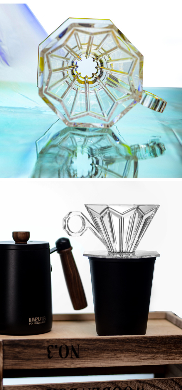 Laputa Resin Pour Over V60 Drip Filter Cup Household Coffee Pot Set_voghion.com