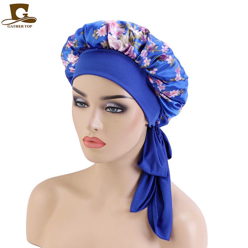 Europees en Amerikaans elastisch lint satijn bedrukt slaap verstelbare band bad schoonheid haarverzorging muts JDB-301J_voghion.com