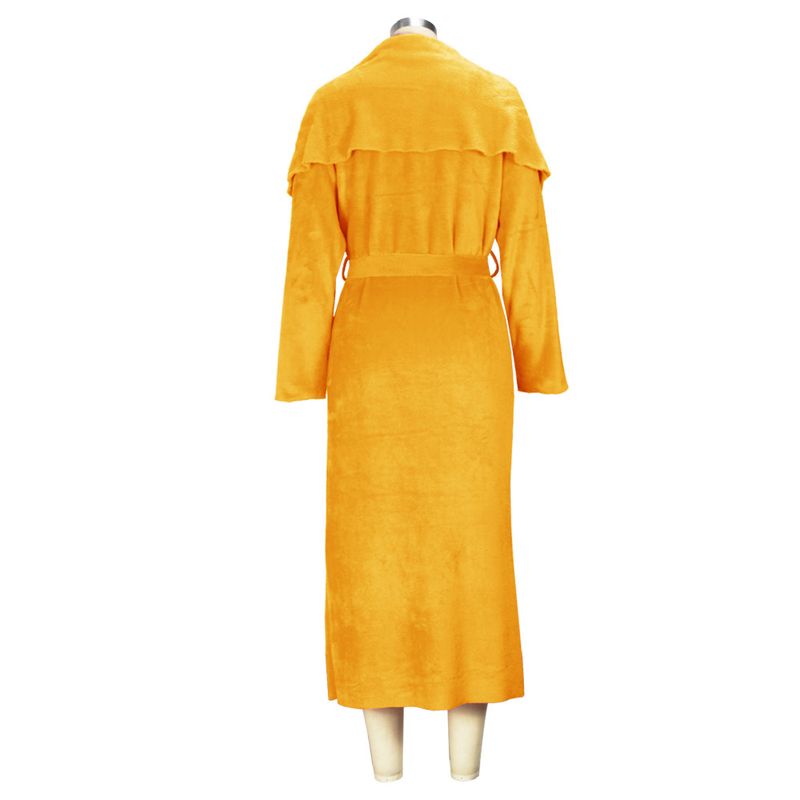 Women's clothing temperament dress and coat two-piece fashion loose long cardigan velvet suit_voghion.com