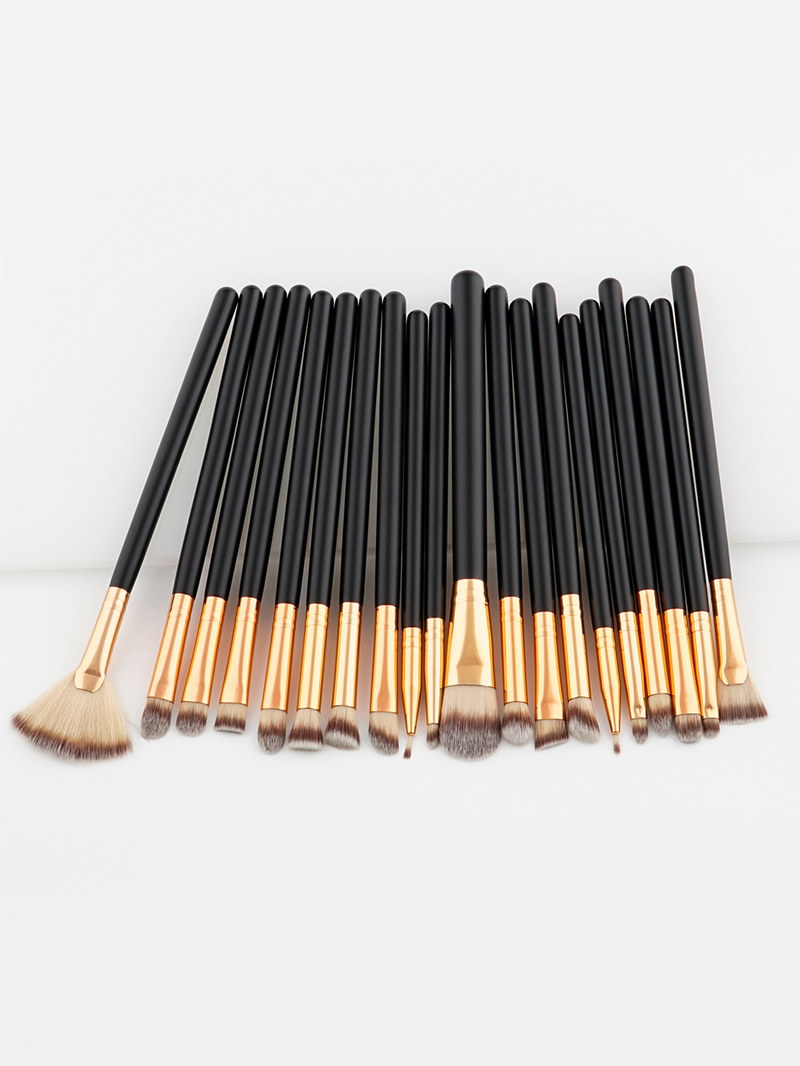 Make-up-Pinselset mit 20 schwarzen, dreifarbigen Haarqualitäten_voghion.com