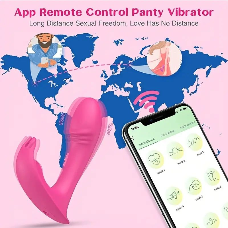 1 culotte portable avec télécommande par application, culotte vibrante pour point G, clitoris, vibromasseur papillon rechargeable lapin_voghion.com