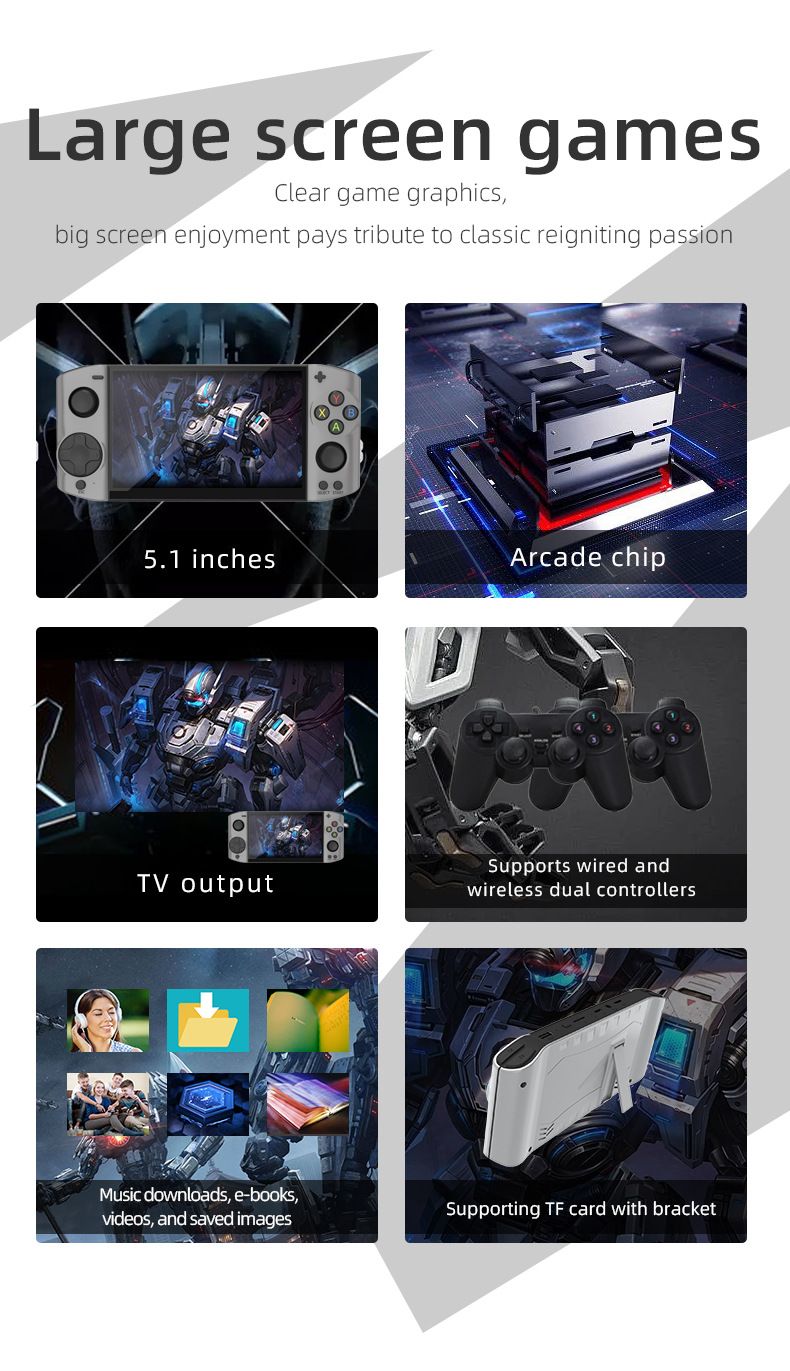 Mech-Spielkonsole für Kinder – 8 GB Dual-Player-Handheld im PSP-Stil mit über 500 klassischen FC-/Arcade-Spielen_voghion.com