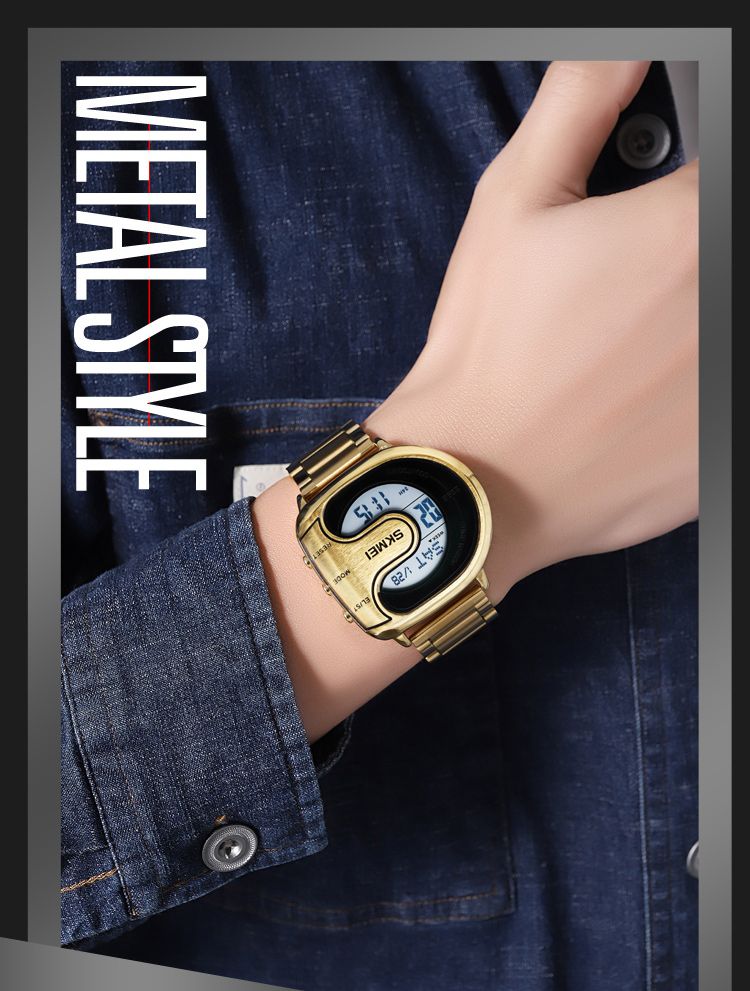 SKMEI Orologio sportivo digitale da uomo con cronometro e display retroilluminato in acciaio inossidabile, impermeabile, con data e allarme, orologio da polso Reloj Hombre_voghion.com