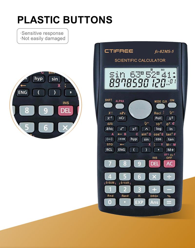 FC82MS-5 Scientific Computer Function Calculator 240 Multifunktsionaalne test alg- ja keskkooliõpilastele_voghion.com