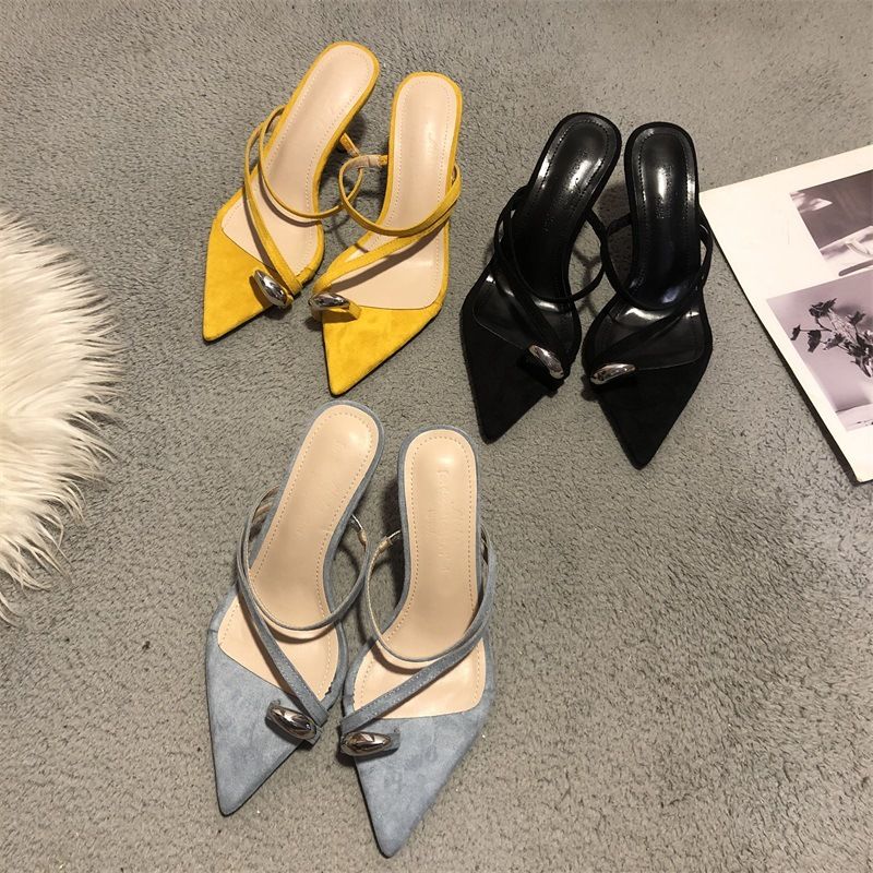 Summer French Fashion Fine Heel Pointed Toe Women's Sandals Fashionable And Exquisite Casual Versatile Wear Comfortable Lightweight_voghion.com